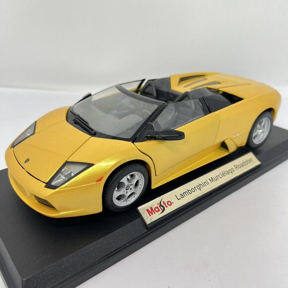 Maisto Lamborghini Murciélago Roadster 1:18 Yellow Convertible Collectable - Picture 1 of 15